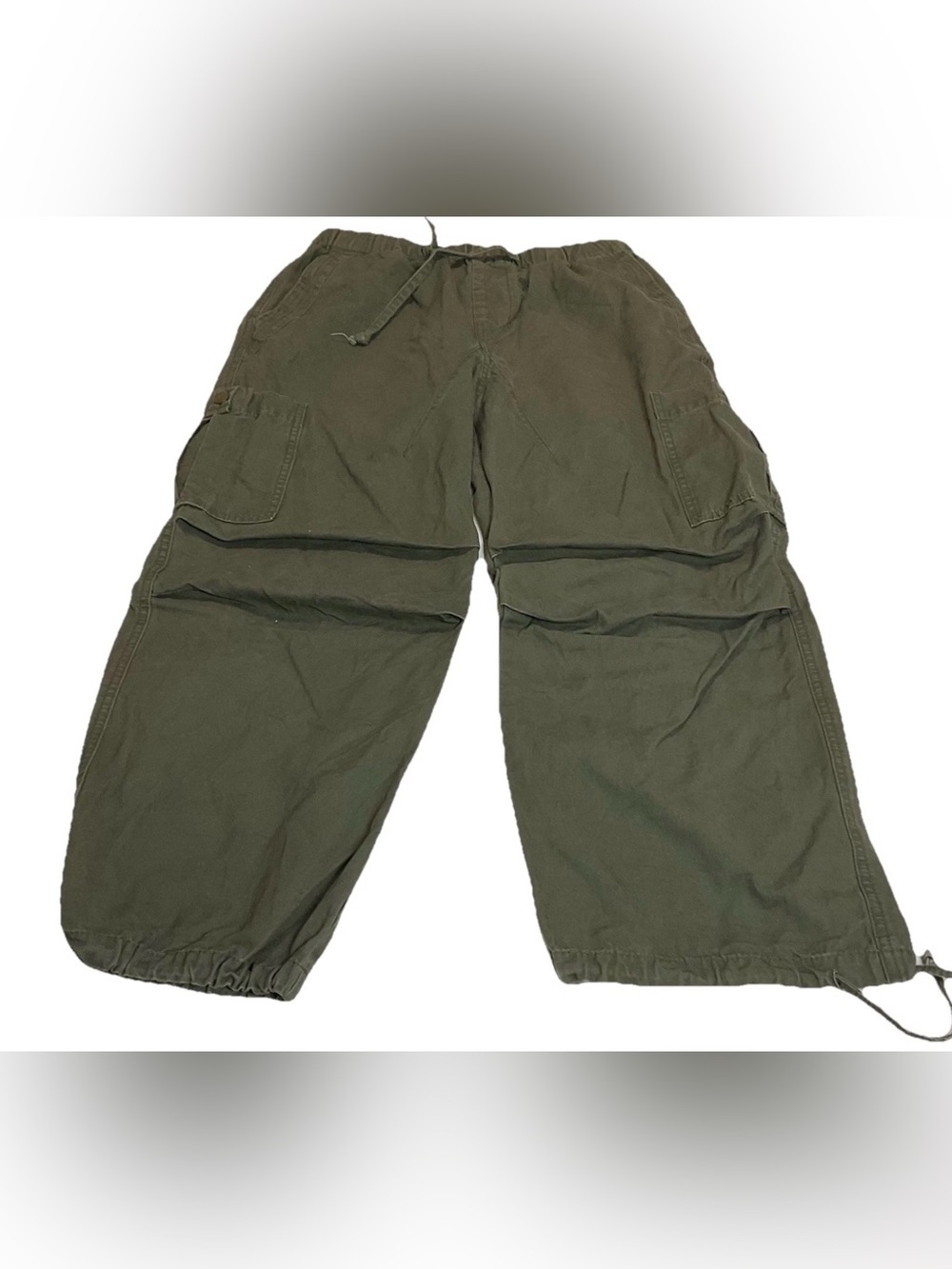 KIDORIMAN Cotton Green  Drawstring Loose Baggy Japanese Style Trousers Pants 2XL